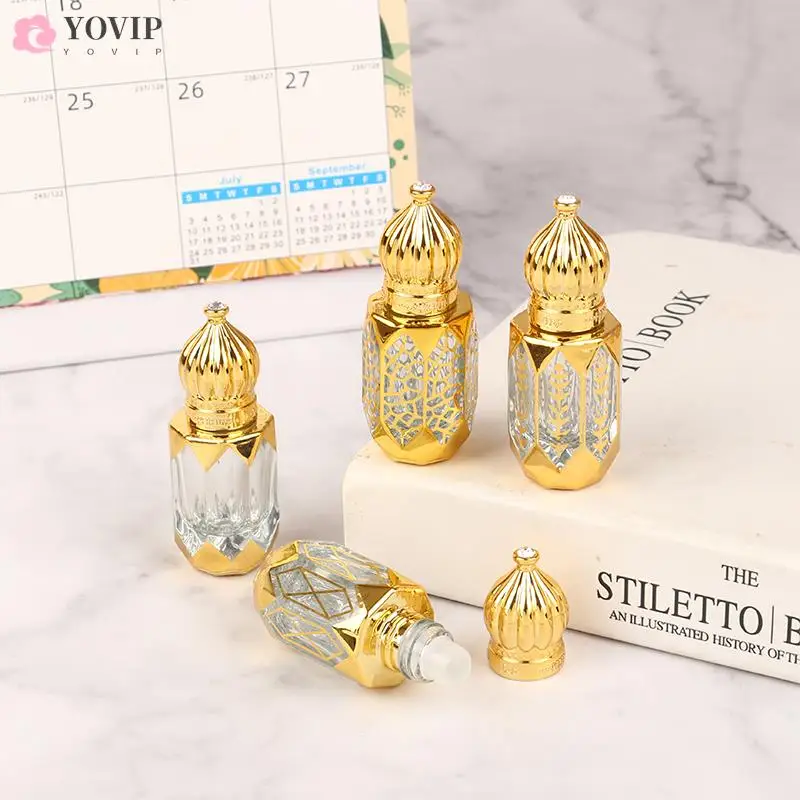 휴대용 유리 롤 병 미니 에센셜 오일 용기 혼합 향수병 빈 에센셜 오일 병, 6ml