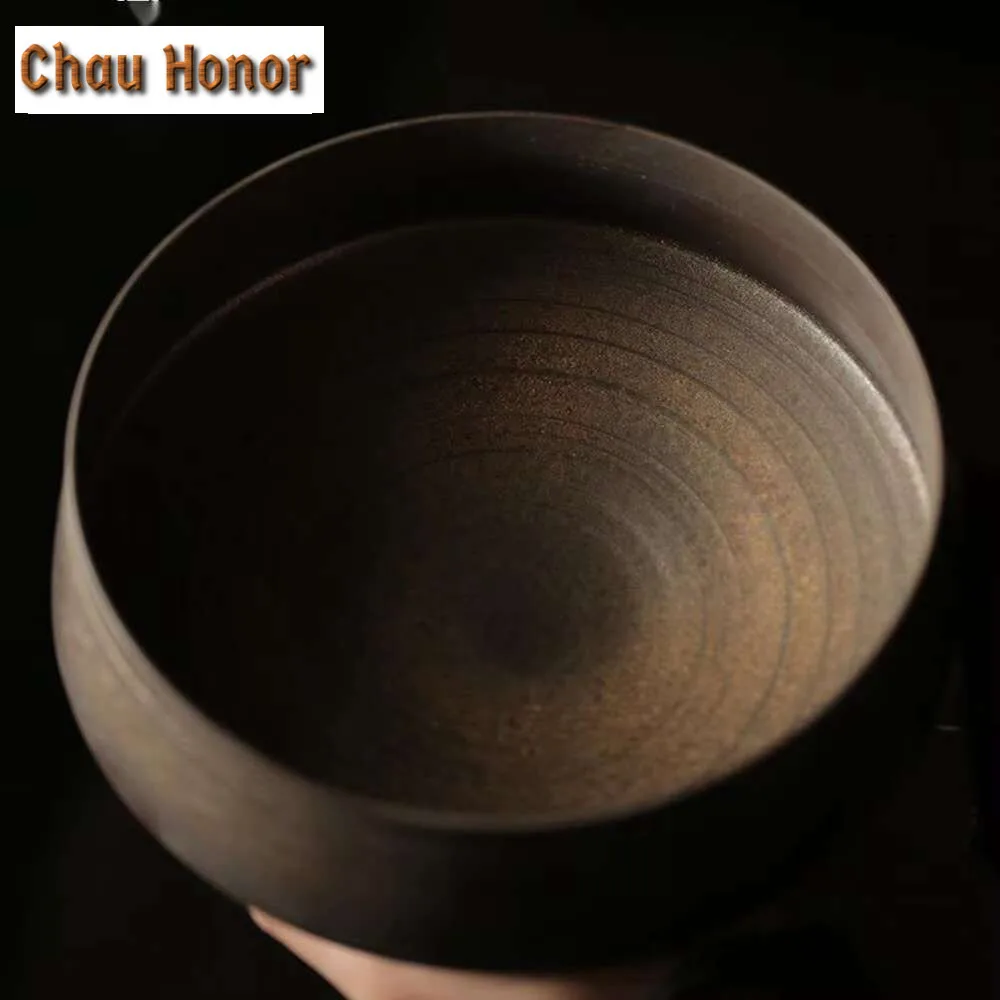 1000ml Handmade Iron Rust Glazed Jianshui Creative Tea Wash Writing-brush Washer Tea Residue Barrel Chaxi Supplies Ornaments
