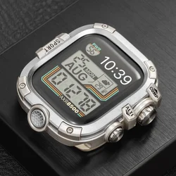 Durable Waterproof Metal+PC Bumper Case with Protective Film for 49mm  Ultra 3 (Star Silver)