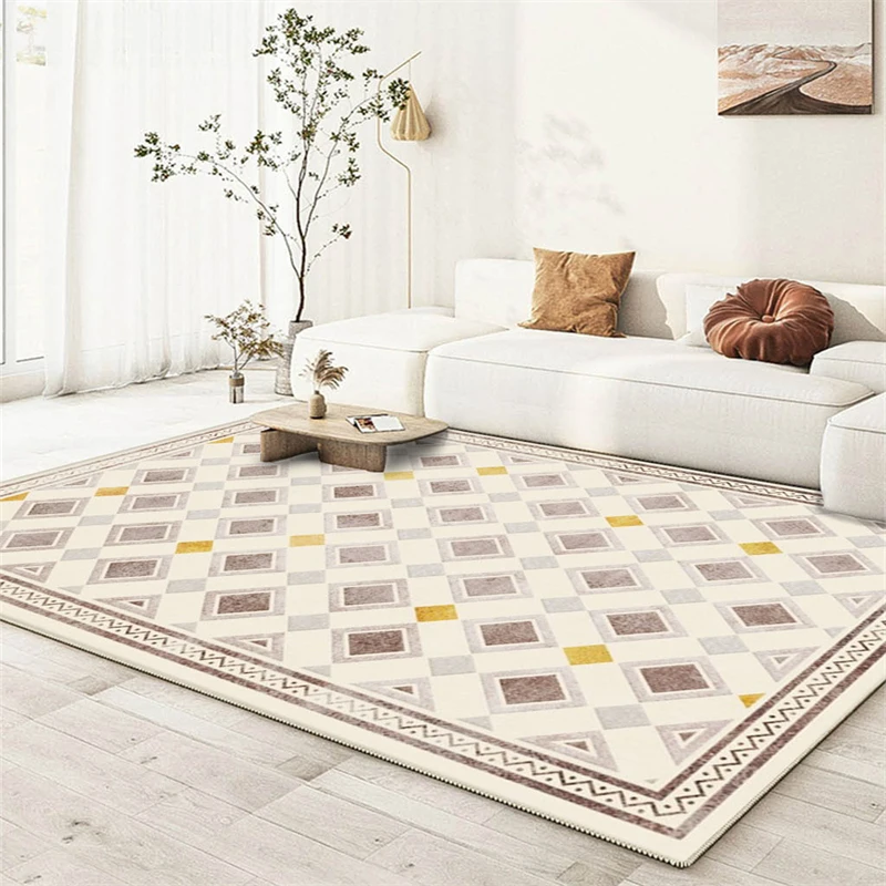 

Современная искусственная кожа для спальни, большая гостиная, украшение, домашний нескользящий коврик, утолщенный моющийся напольный коврик