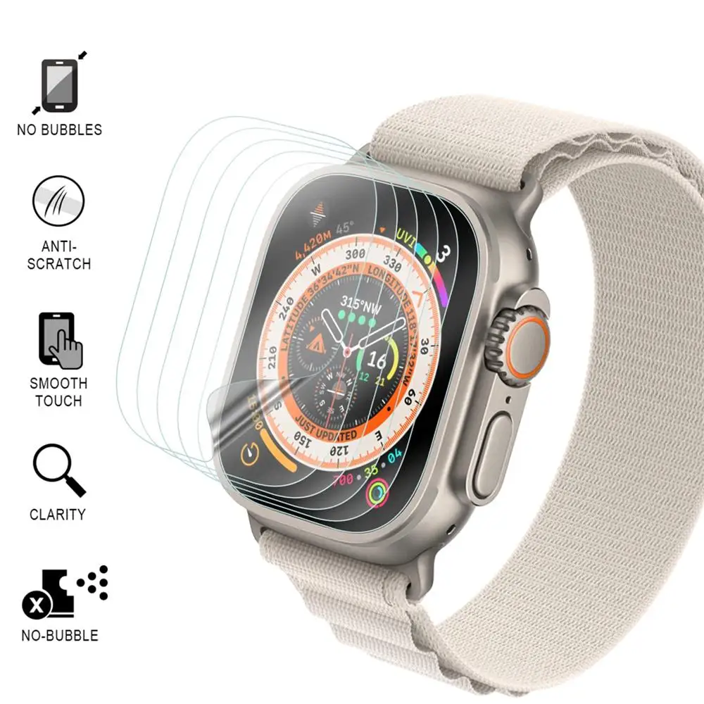 

Защита экрана для Apple Watch Ultra 49 мм, аксессуары (не закаленное стекло), мягкая пленка с защитой от царапин для iWatch Ultra 49 мм