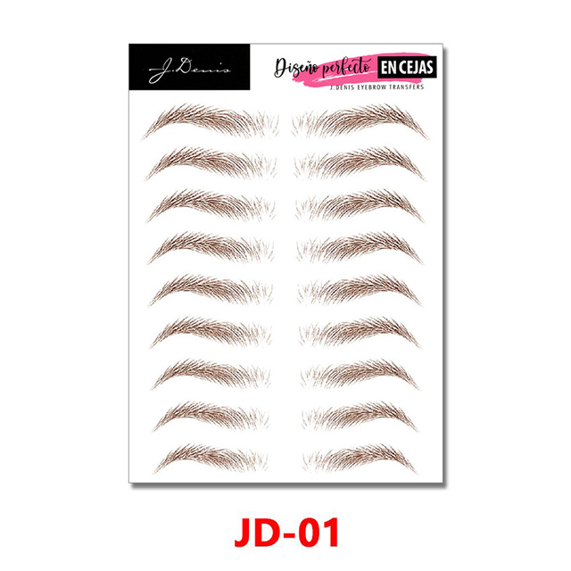 Hair-like Eyebrows Waterproof Water Transfer Stickers Makeup Eyebrow Tattoo Sticker Lasting False Eyebrow Patch Stickers