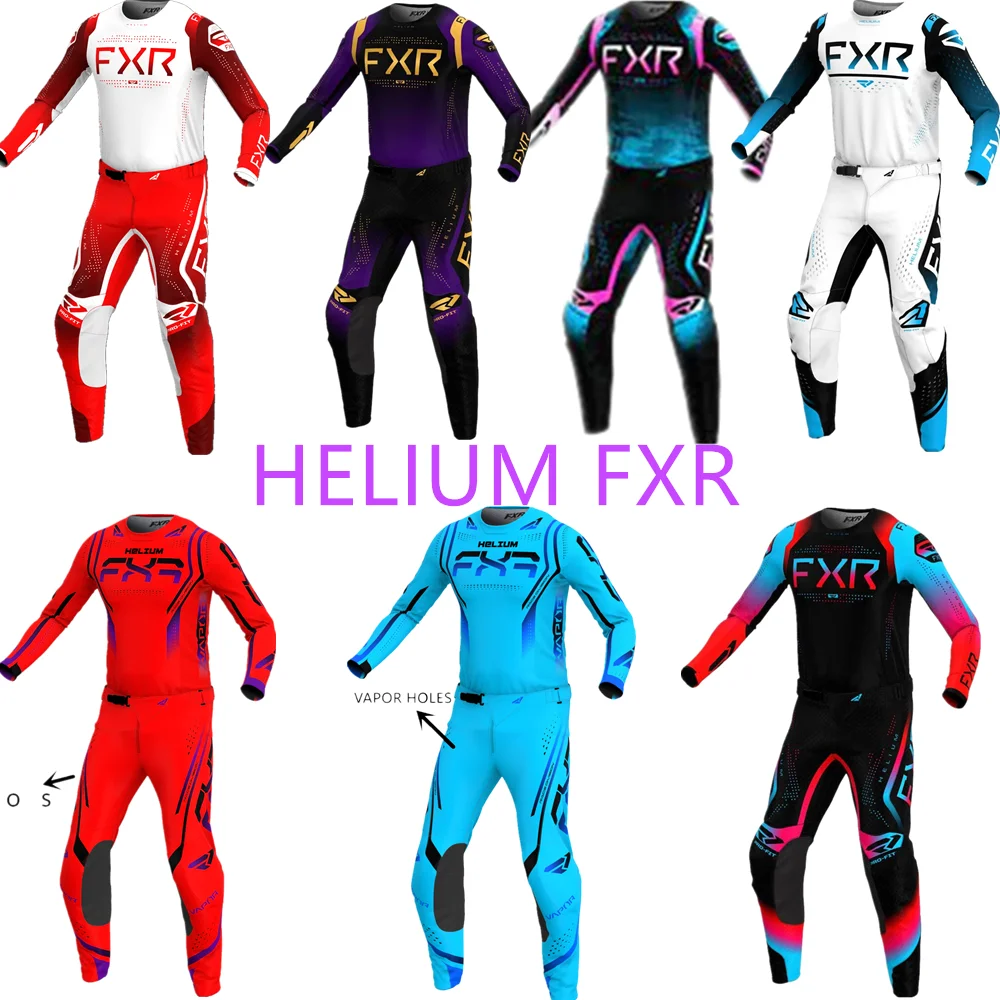 Motocross Gear Set Helium FXR MX Gear Set Motocross Clothing Off Road Moto Jersey Set ATV Breathable Dirt Bike Combo Suit