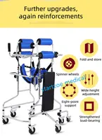 Upright Rollator Walker Stand Up Walker with 8 Wheels Anti-tilt Wheels hemiplegia walker stand frame with seat 2