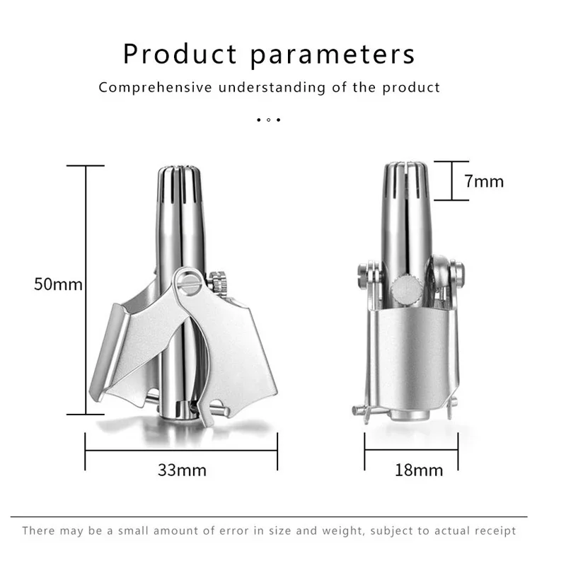 Nose Hair Trimmer Nose And Beard Trimmer Electric Nose Hair Trimmer Ear Hair Trimmer Electric Nose And Ear Trimmer Nose Hair Scissors Nose Hair Shears Manual Nose Hair Trimmer Portable Nose and Ear Hairs Trimmer Stainless Steel Washable Unisex Cleaner Personal Care Appliances