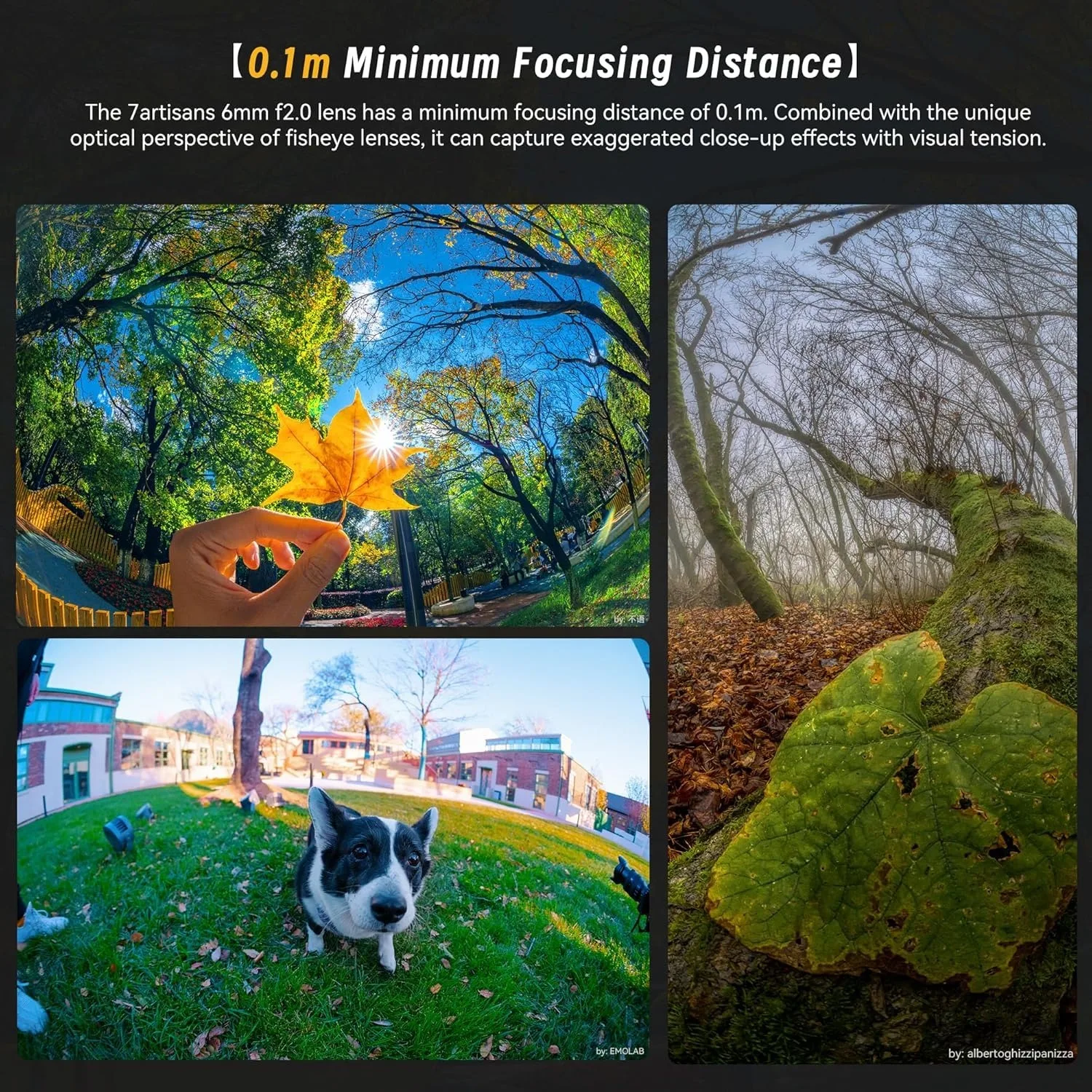 7artisans 6mm F2.0 대각선 어안 프라임 렌즈 APS-C 220 °   니콘 Z 캐논 RF M4/3 후지 XF  E 마운트용 대구경 렌즈