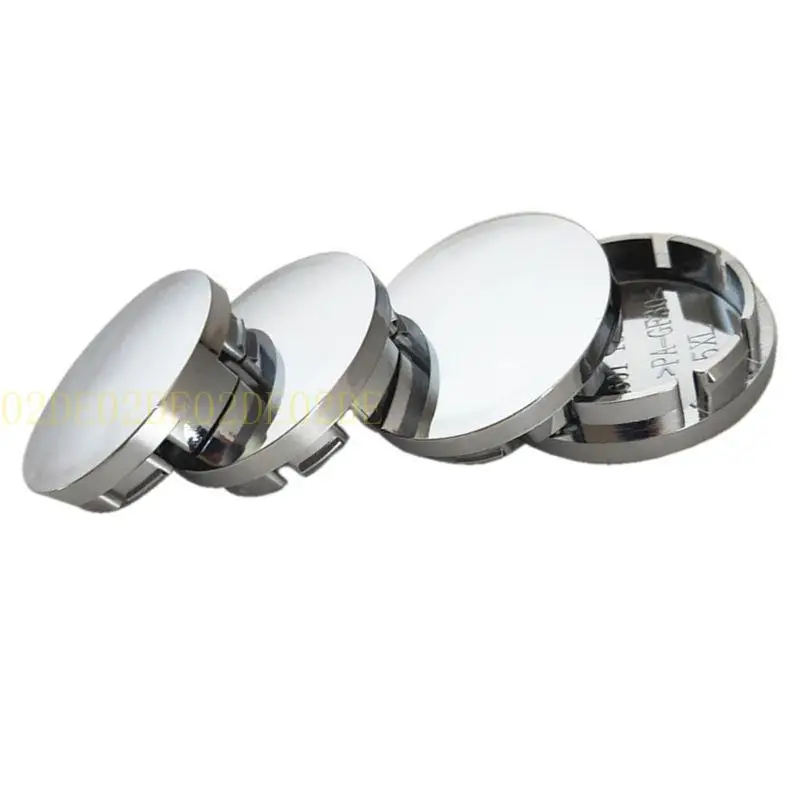 4-Piece Black/Silver Car Wheel Center Caps - Universal Fit