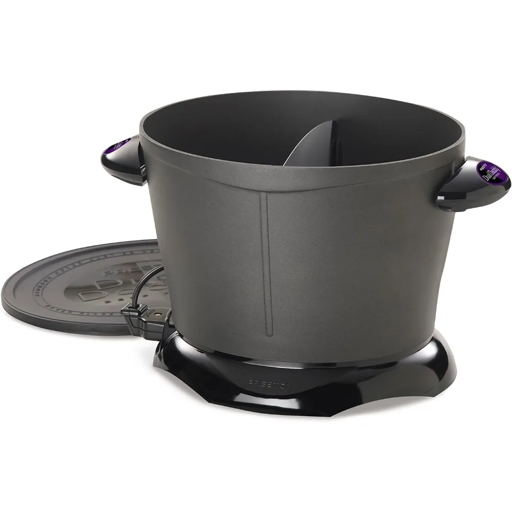 Electric Deep Fryer,Black,Heavy-duty cast aluminum with nonstick finish; sturdy,stay-cool handles,magnetic safety cord 2