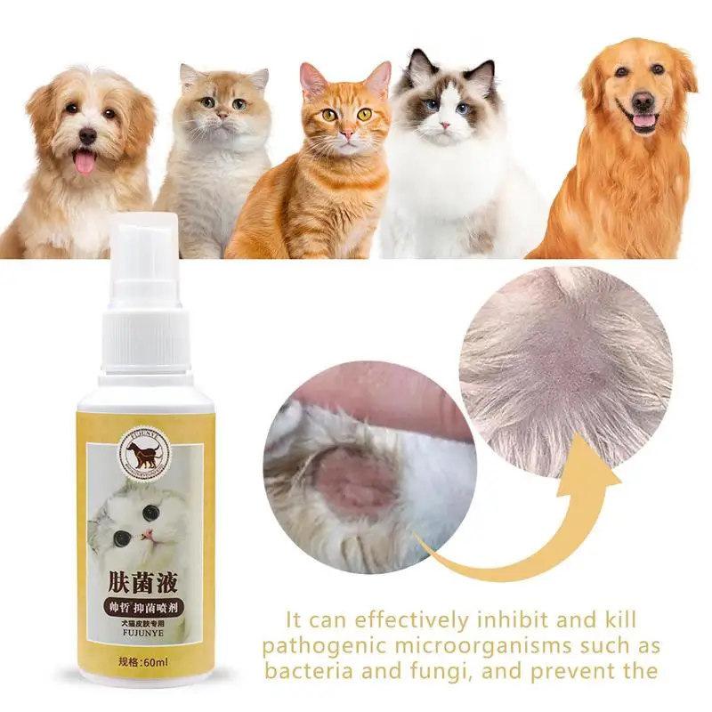 

Жидкий спрей для ремонта кожи домашних животных, спрей для горячих точек, уход за кожей собак и кошек, товары для домашних питомцев, 60 мл