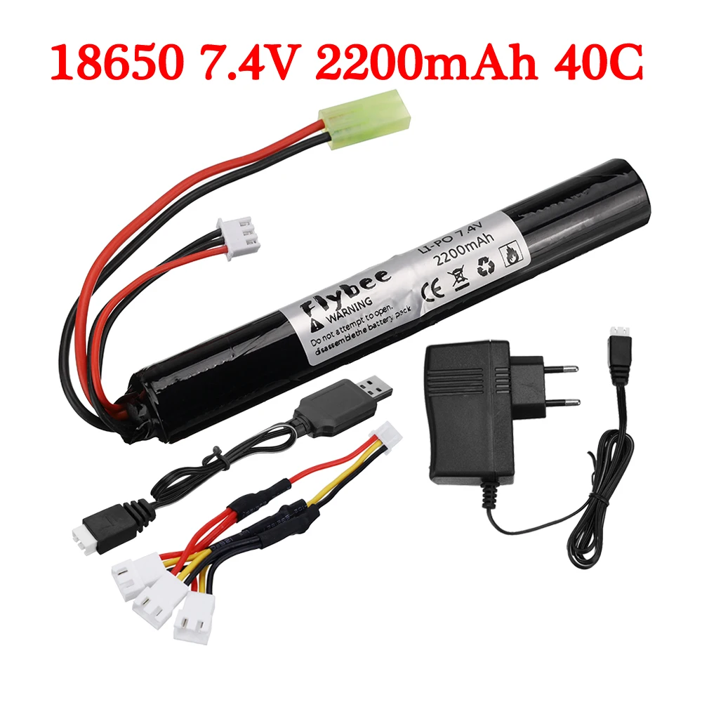 

Lipo Power Battery Airsoft gub battery 7,4 V 2200MAH 40C AKKU Mini Airsoft toys Gun 2200mAh 7,4 V 2S Battery parts