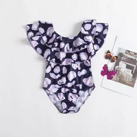 Fashion Print Leopard Baby Girls Swimsuit 1-5 Years Toddler Girls One-piece Swimwear Children Summer Beach Wear Swimming Outfit 3