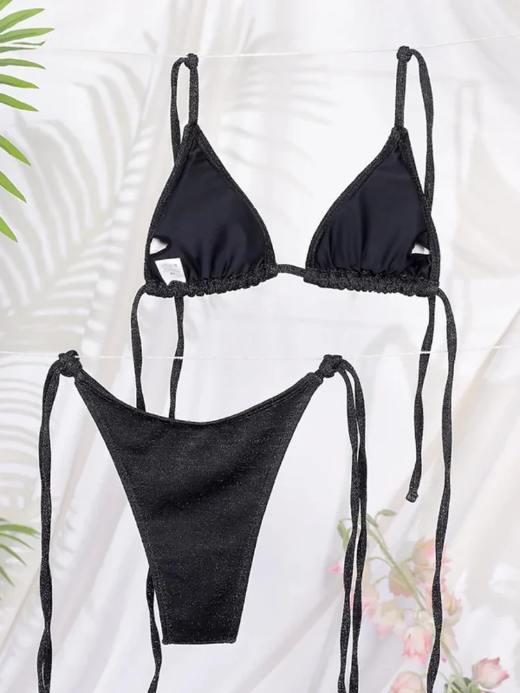 Bikini Set Bikini Swimsuit Women Swimwear Miyouj Shiny Bikini Set Triangle Bikinis Bandage Swimsuit Women Two Piece Swimwear Summer