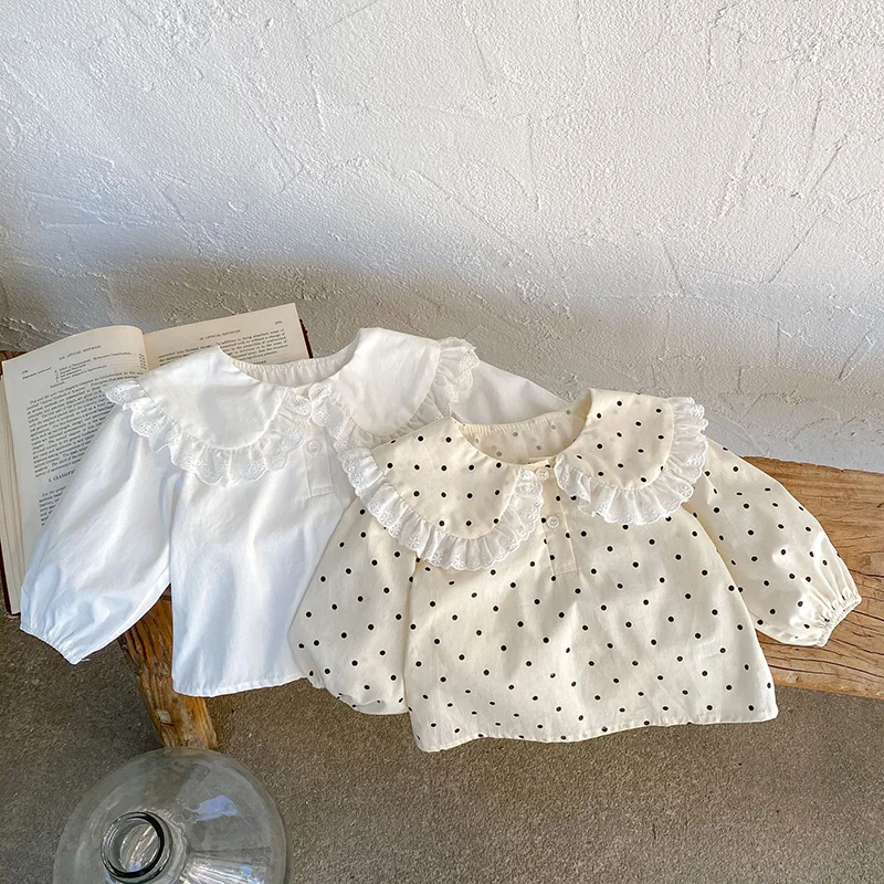 MILANCEL Spring Baby Girls Blouse Peter Pan Collar Toddler Base Tops baby girls blouse baby girls shirt