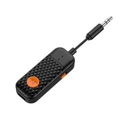 Wireless Bluetooth 5.4 Audio Transmitter & Receiver with HiFi Stereo and Built - in Microphone (Black)