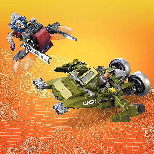 Technical MEGA Construx The Infinity Aura Airship Building Block War Mech Robots Weapon Model Bricks Toys For Kids Adult Gift 4