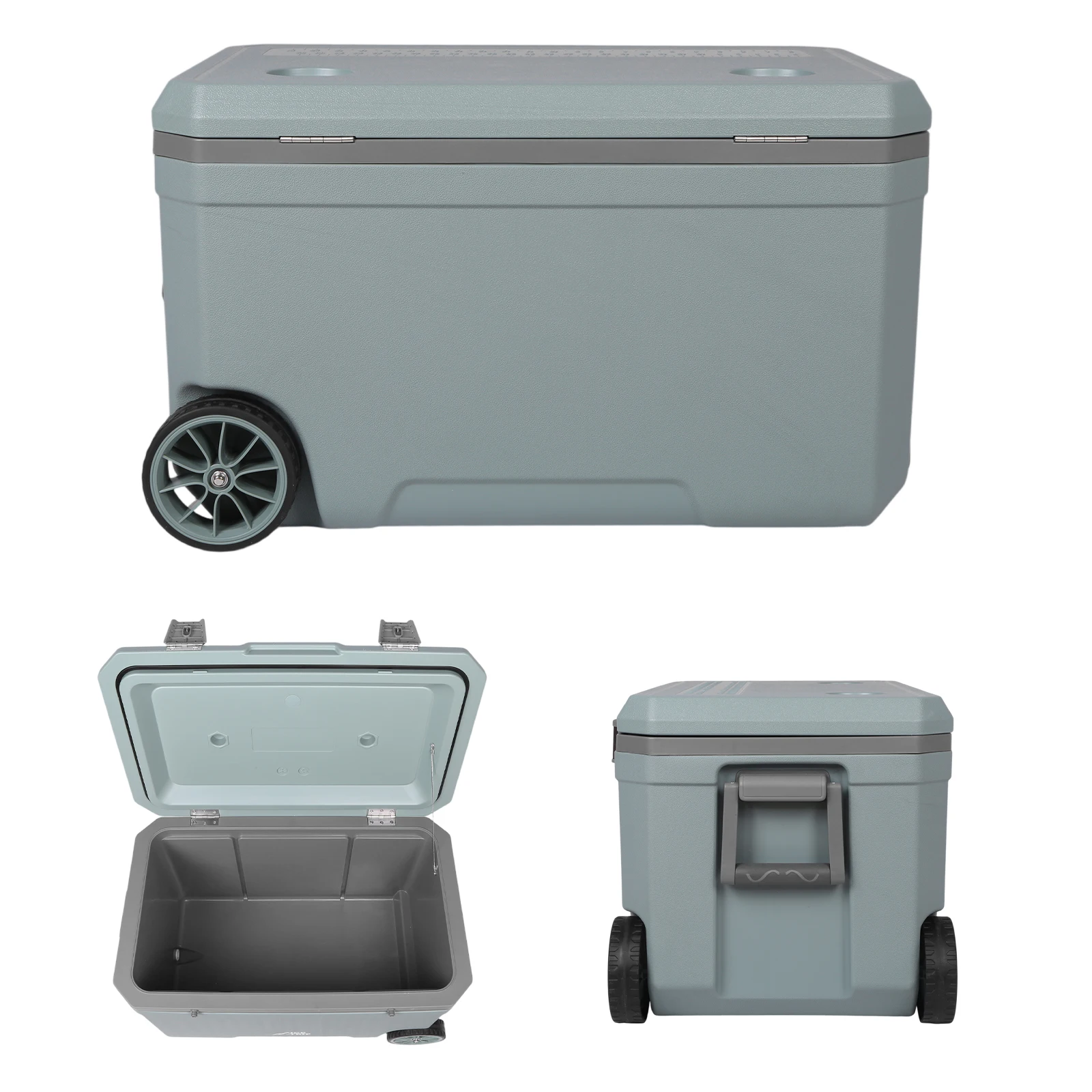 Green Hard Shell 70L Wheeled Cooler for Beach Camping
