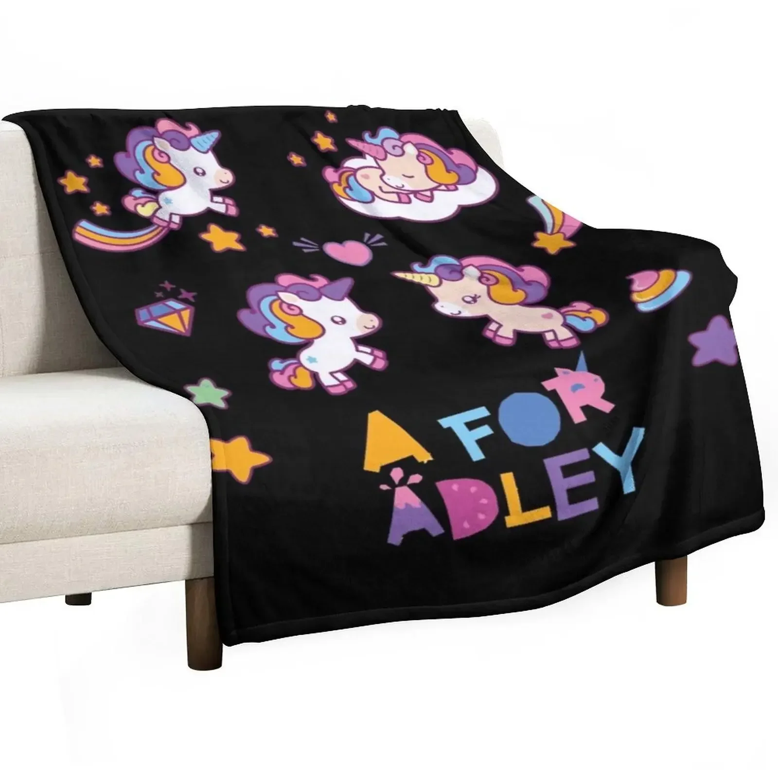 

kawai girl a for adley unicorns funny cartoon81 Throw Blanket Thermal Plaid Sleeping Bag Blankets
