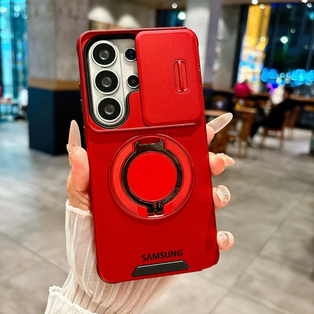 Magnetic Stand Holder Case with Slide Camera Protection - Armor Shockproof Cover