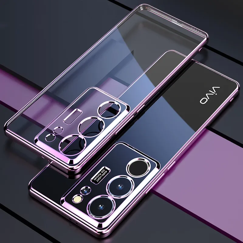 Luxury Plating Transparent Shockproof Silicone Back Cover Case