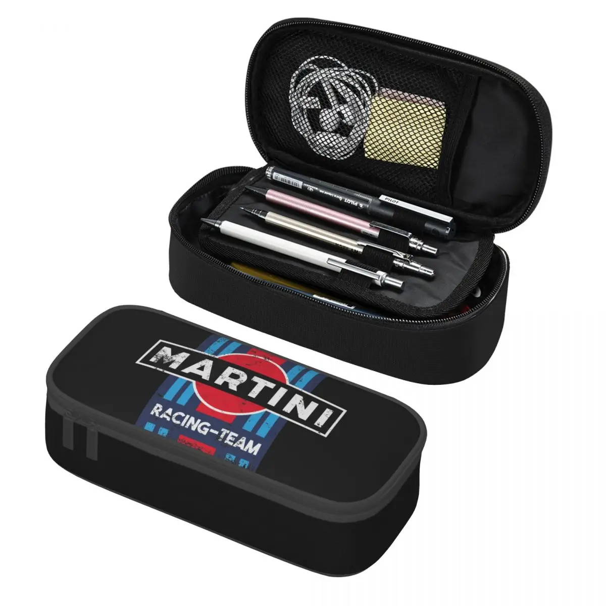 Martini Racing Team Pencil Cases Large Capacity Pen Bags Pen Box Pencil Pouch For Boys Girls Students Stationery School Office