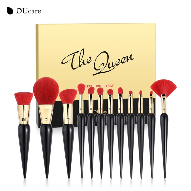 Pennelli trucco DUcare 12 pezzi The Queen Seris Premium Gifts Foundation  Powder Face Blush Eyeshadow Make up Brush Set manico in gomma - AliExpress
