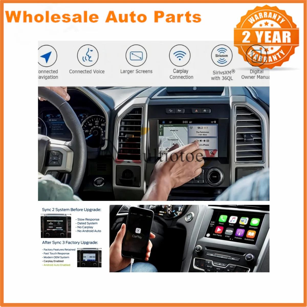 SYNC 2 a SYNC 3 kits de actualización para Ford F150, ódulo de interfaz inalábrico Carplay