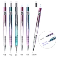 Mechanical Pencil Ball-Point Pen 2 In 1 Blue Ink 0.3 0.5 0.7 0.9mm HB Lead Smooth Writing School Office Writing Stationery 2