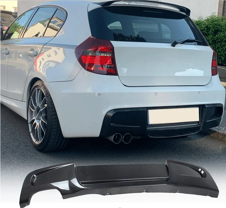 For BMW E87 Mtech M Package Bumpers 2007-2010 Carbon Rear Diffuser Spoiler Lip