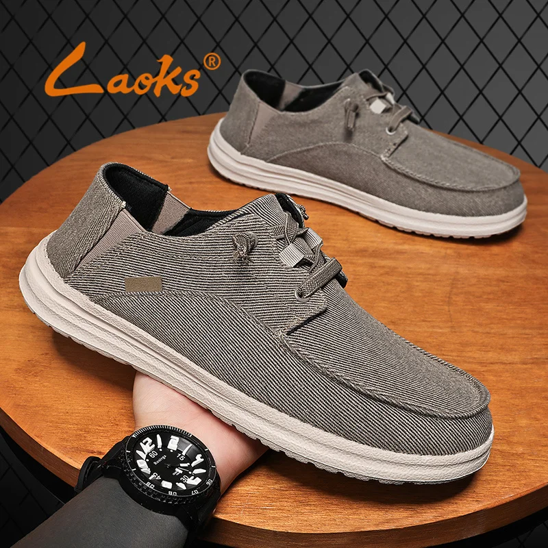 

Повседневные мужские туфли laokscasual с ремешком на щиколотке средней длины, обувь для ходьбы в Пекинском стиле