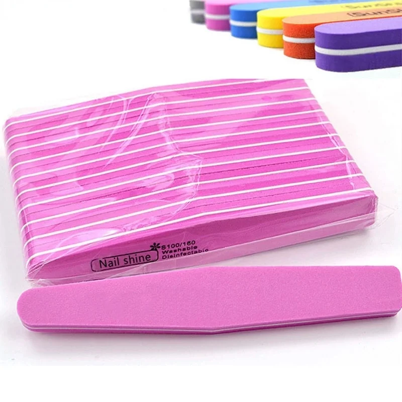 

MYBORMULA 5 PCS/LOT Professional Nail Files Nail Buffer 100/180 Grit Sanding Polishing Grinding Manicure Nail Art Tools 6 Colors