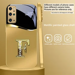 Luxe Golden Glass Phone Case with Brilliant Lettering - Galaxy S20 FE (JS - SMJ32508231)