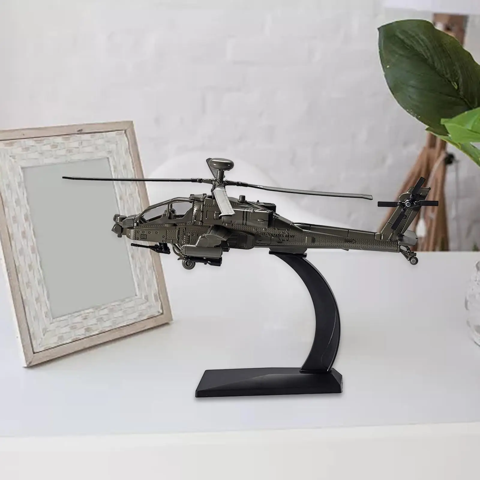 

1:64 Fighter Plane with Stand Art Crafts Helicopter Model Building for Home