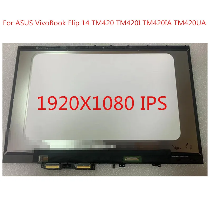 Conjunto de Digitalizador com Ecrã Táctil Ips Lcd 14 1920×1080 Asus Vivobook Flip Tm420 Tm420i Tm420ia Tm420ua Tm420u Bezel