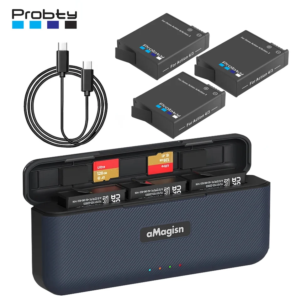 XITAIAN 3 Stuks 3,85 V 1300 MAh Vervangende Accu Voor DJI Osmo Action Camera Battery
