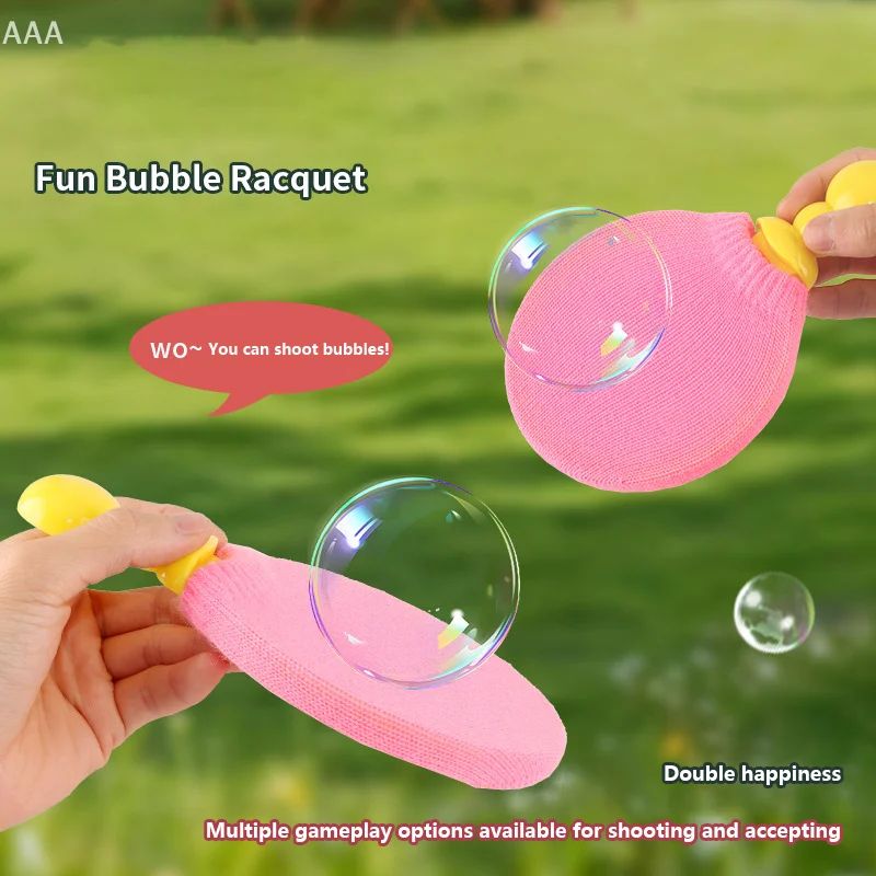 Soap Bubble Ping Pong Racket Kids Sports Intertainment Toys Parent-child Interaction Table Tennis Bubble Racket Game 2Pcs
