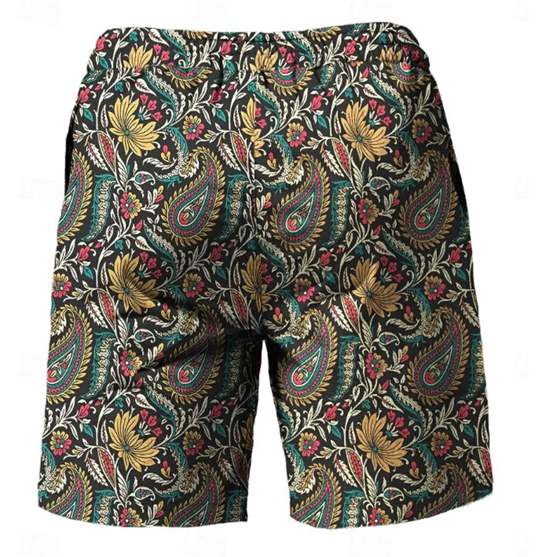 Trend Paisley Graphic Beach Shorts For Men Fashion Summer Cool 3D Printed Swim Trunks Casual Streetwear Oversized Short Pants 5