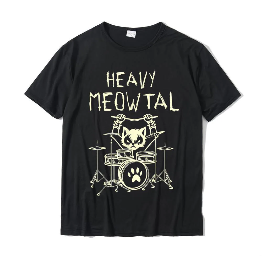 

Heavy Meowtal Cat Metal Music Gift Idea Funny Pet Owner T-Shirt Latest Printed Tops Shirt Cotton T Shirts For Boys Geek