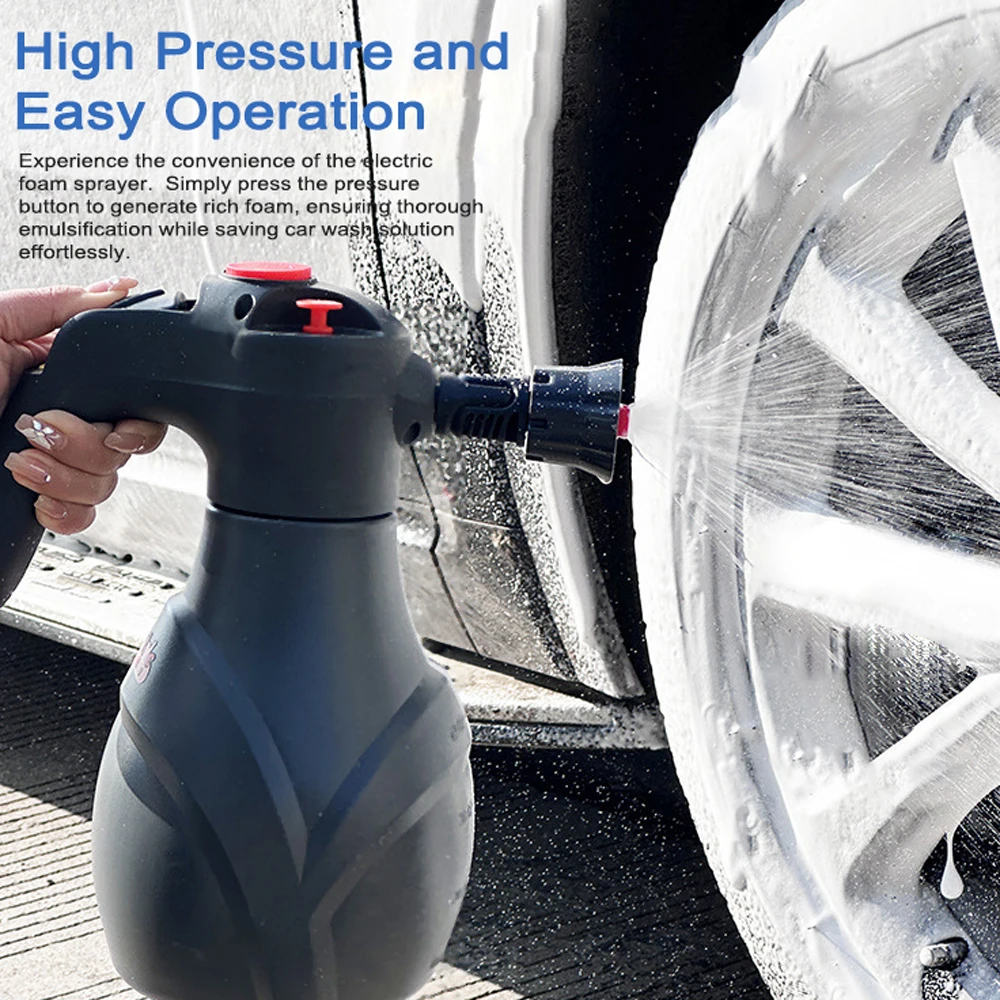 2L Electric Foam Sprayer Wireless Car Washing Tool Foaming Pump Blaster Househol