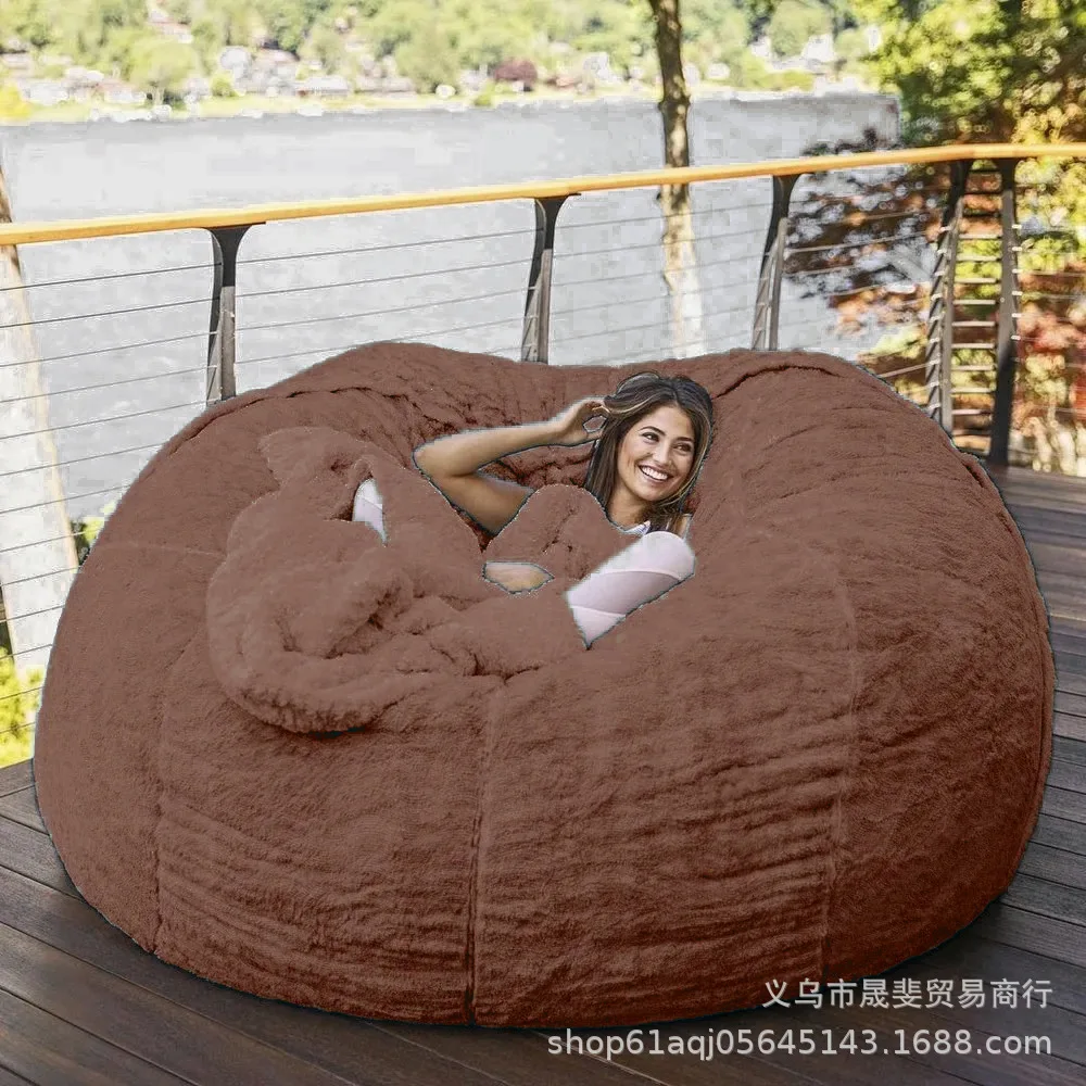 Dropshipping Giant Bean Bag Sofa No Filler Big Soft Fur Beanbag Bed Puff  Floor Seat Futon Couch Comfy Recliner Lazy Sofa
