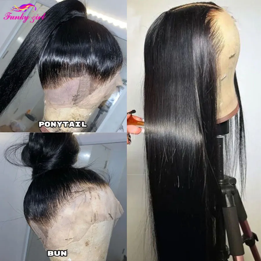 

13x6/13x4 Transparent Lace Front Wig Bone Straight Hair Human Hair Wigs Pre Plucked 360 HD Lace 34inche Brazilian Hair For women
