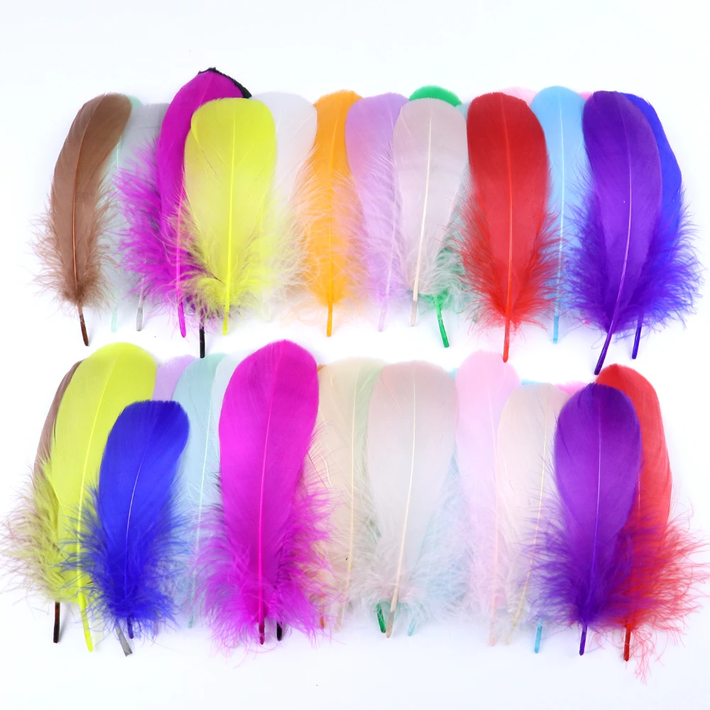 

5-7 Inch Real Goose Feather Decor DIY Natural Dyed Feathers for Crafts Jewelry Making Wedding Decoration Plumas Wholesale 10Pcs
