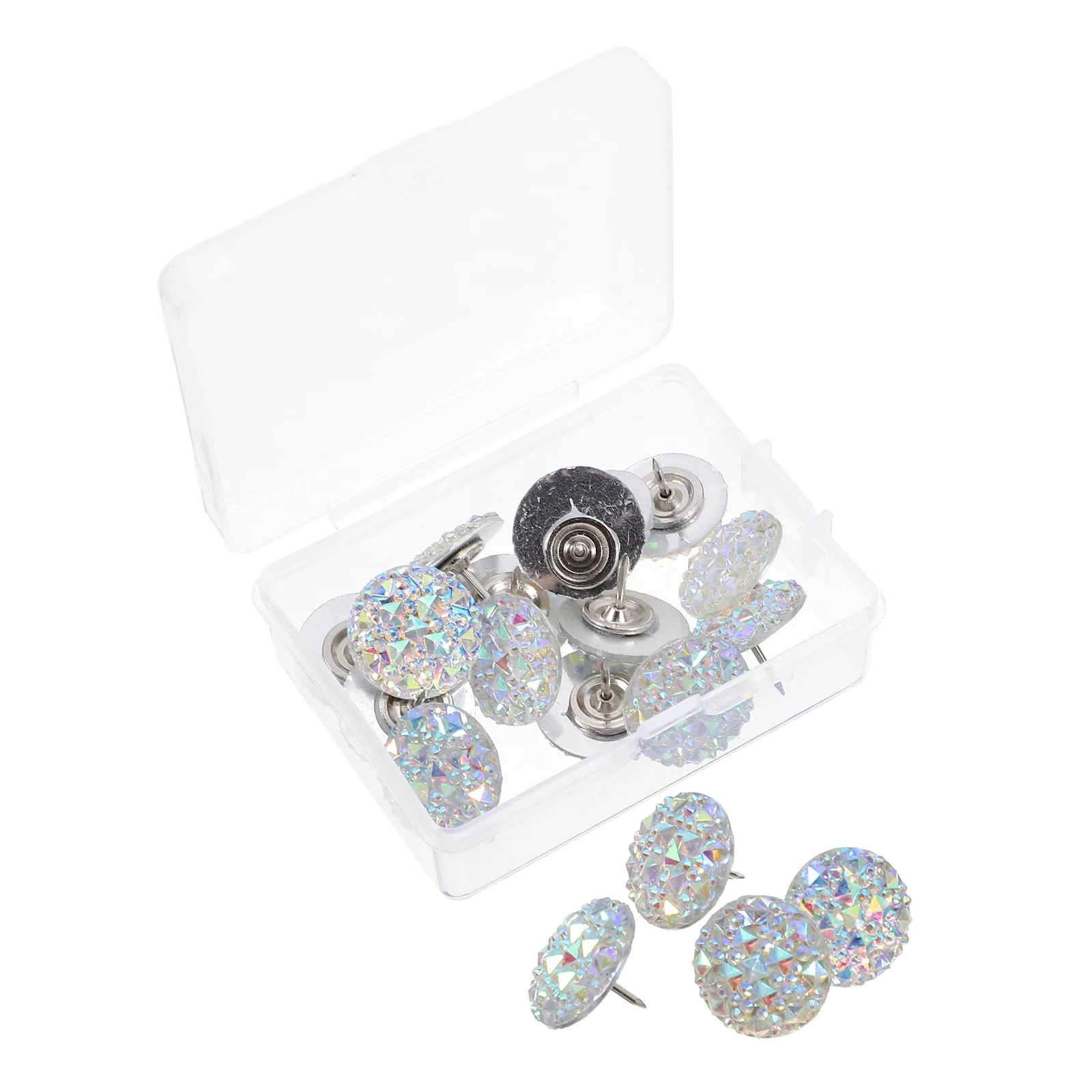 20Pcs 워터 드릴 푸시핀 라인스톤 압정 다기능 코르크 압정 장 사진 핀 사무실 메시지 보드 용품