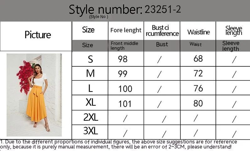 Women's Solid Colour Lace-up Midi Skirt Elegant Summer Fashion_voghion.com