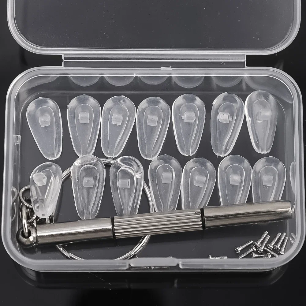 20Pcs/Set Silicone Glasses Nose Pad Airbag Soft Air Non-Slip Air Cushion Boles with Screws Screwdrivers Eyeglasses Accessories 2