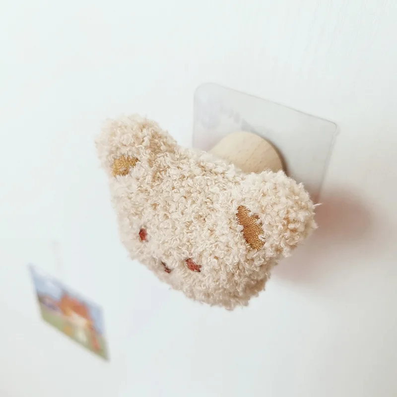 Self Adhesive Hooks Multifunctional Hooks Self Adhesive Wall Hooks Heavy Duty Hooks Plush Bear Wood Key Bag Coat Hook Multifunction Wall Decor Organizer Hanger Home Decoration Kids Room Hallway Door Storage Rack
