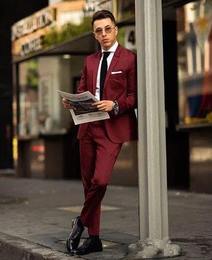 2023 Blazer Suits For Men High Quality Single Breasted Notch Lapel Custom Made Slim Fit Jacket Pants 2 Pcs Trajes De Hombre