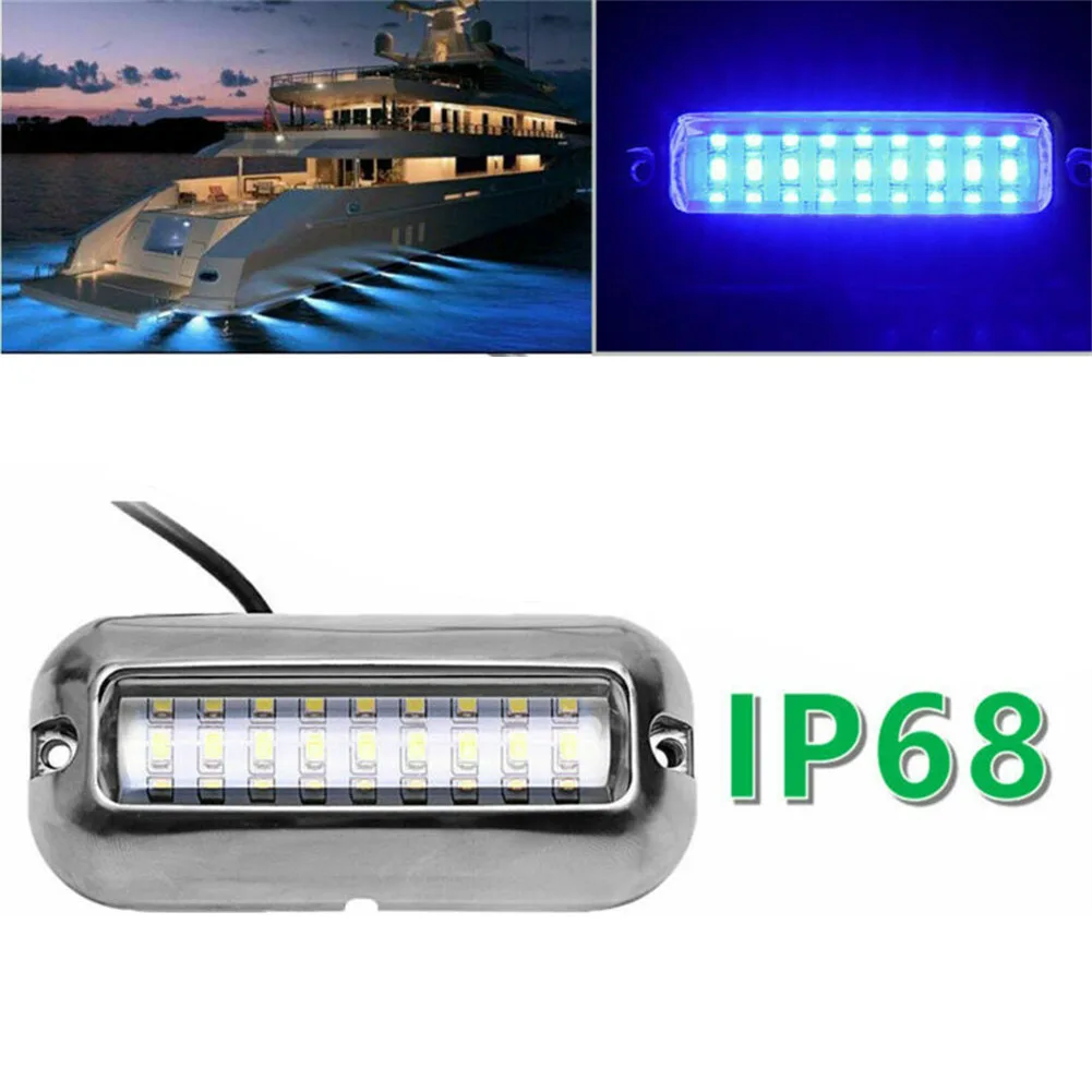 27LED 보트 트랜섬 라이트 스테인레스 스틸 스피드보트 조명 10-30V 해양 ..