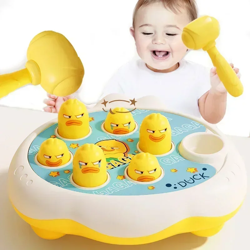 Duck/Frog/Pig Baby Toy Montessori Learning Game Educational Puzzle Gift for 12 24 Months Toddler Boy/Girl with Hammer 2