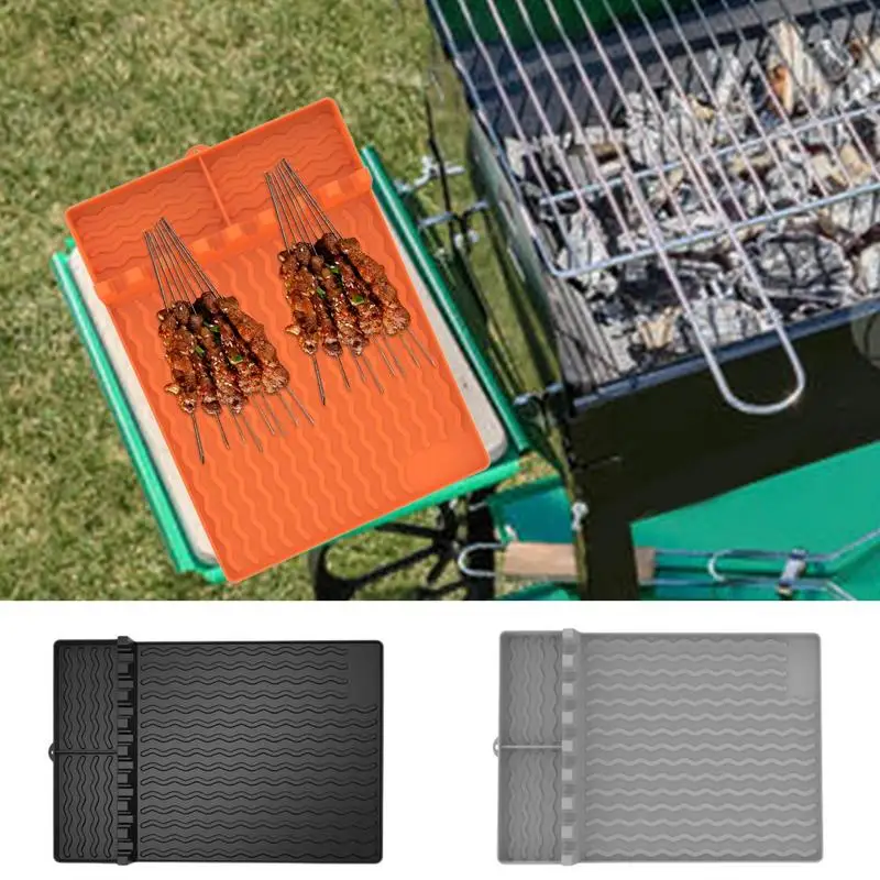 

Silicone Griddle Mat Heavy Duty Food Grade Silicone Grill Mat for All Season BBQ Cooking Mat Spatula Mat with Drip Pad kitchen