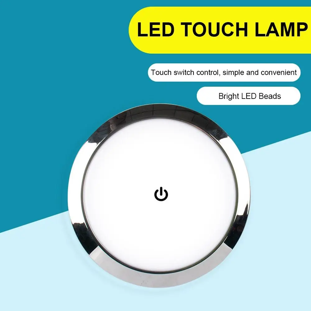 

Ultra-thin 12V/24V RV Round Dome Light Ceiling Lamp Reading Light LED Touch Lamp